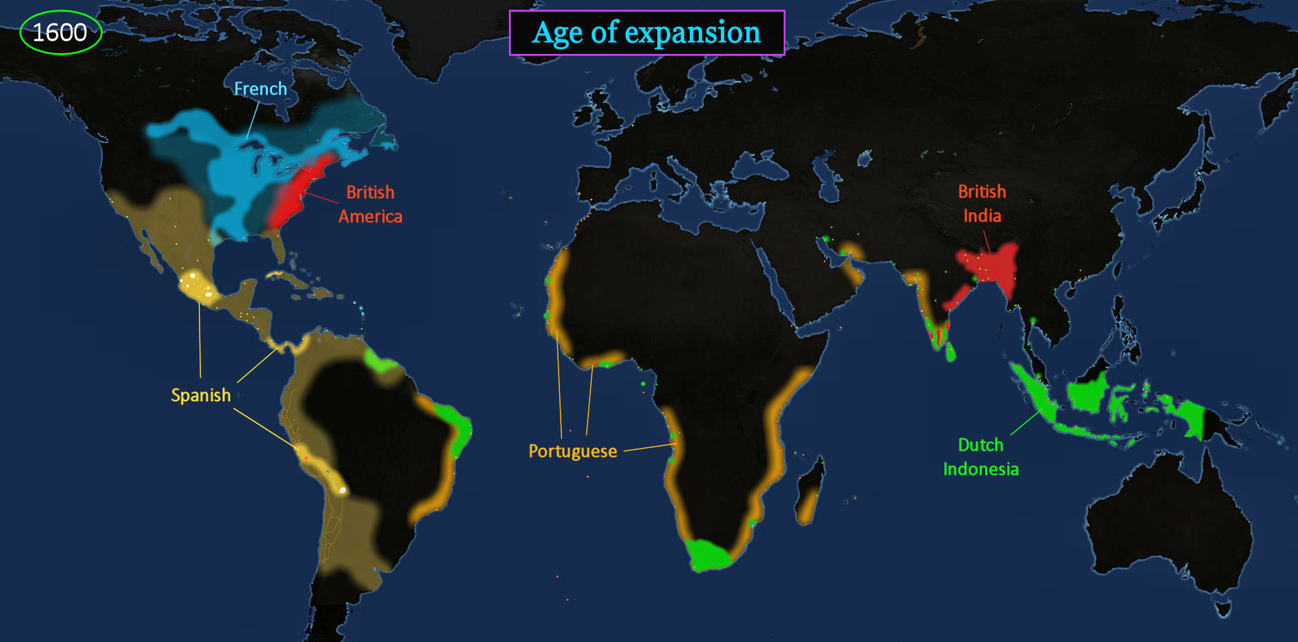 Empires and expansion, 1600s map